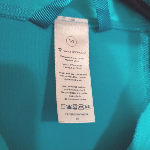 Ivivva Lululemon Girl Blue Floral Mesh Perfect Your Practice Full Zip Jacket 14 - Picture 4 of 6
